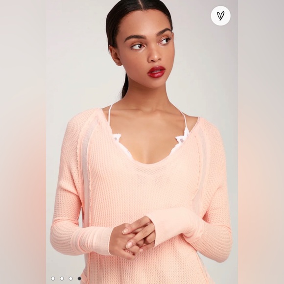 We the Free Catalina Light Peach Long Sleeve Thermal Top - Picture 3 of 8